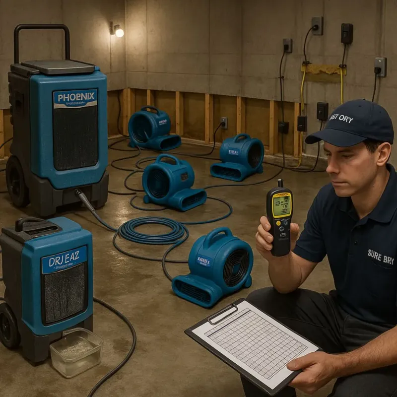 Structural Drying and Dehumidification process in Alderson, WV